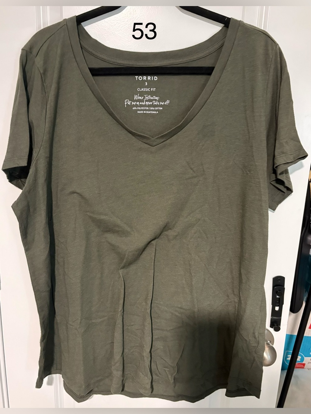 torrid Olive Green V-Neck Classic Fit Tee